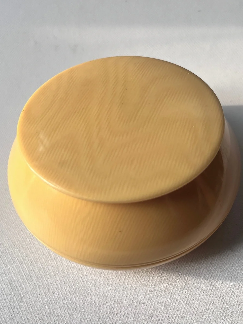 English Vanity Footed Celluloid Powder Box Jar Vintage 1920's